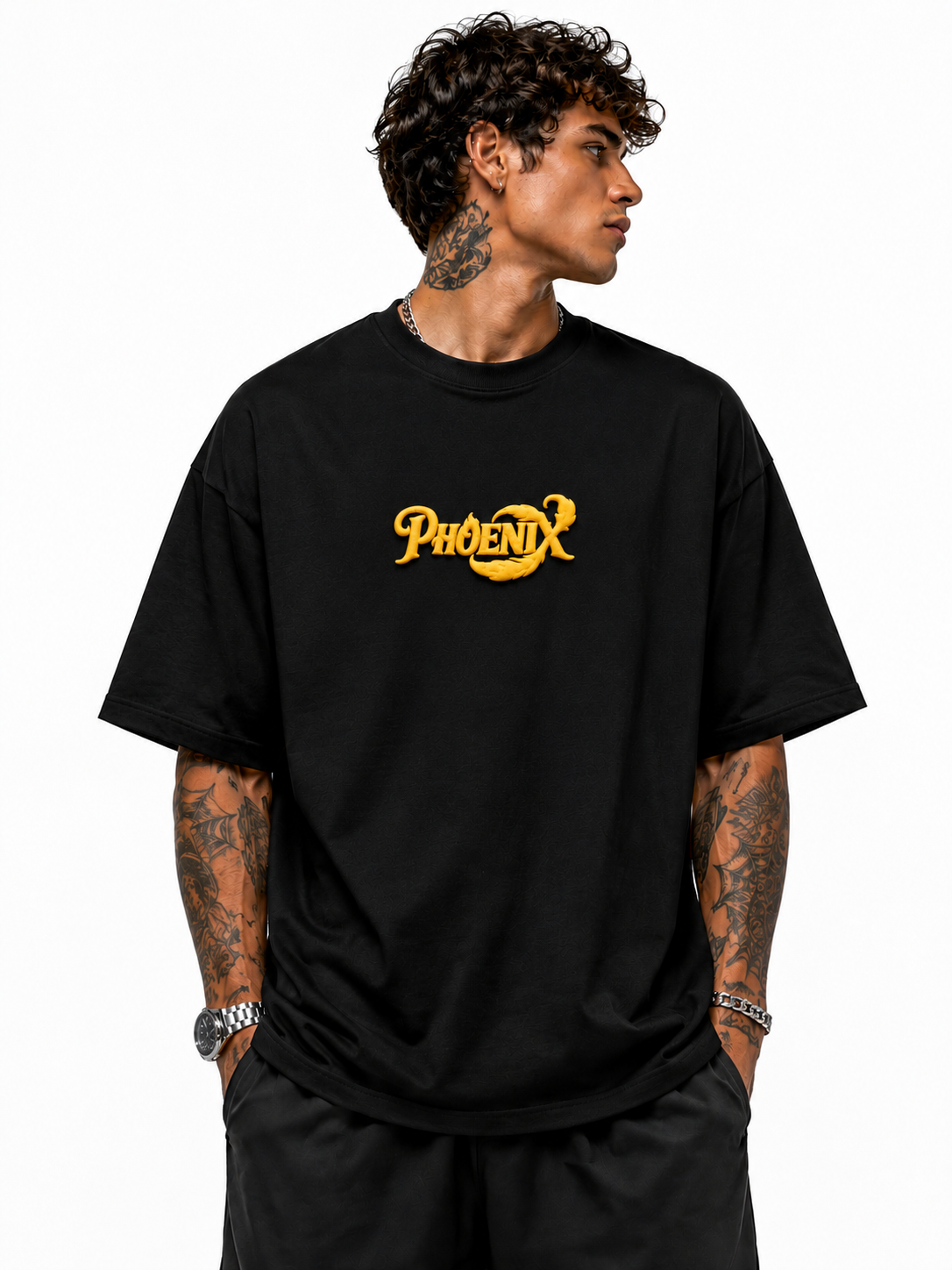 Phoenix puff print Oversized Unisex T-Shirt - Image 2