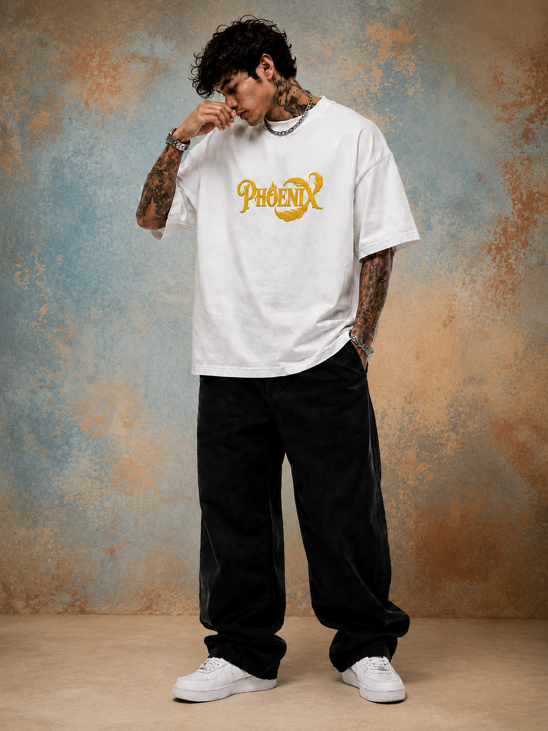Phoenix Puff Print Oversized Unisex T-Shirt - Image 7