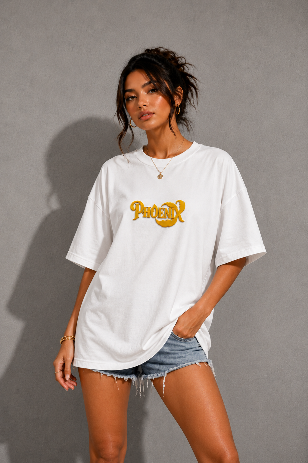 Phoenix Puff Print Oversized Unisex T-Shirt - Image 5