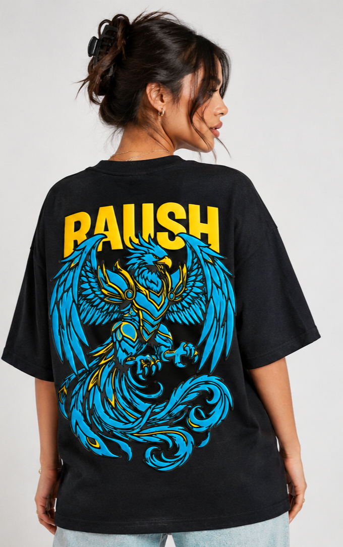 Phoenix puff print Oversized Unisex T-Shirt - Image 3